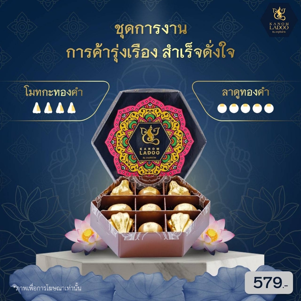 ขนมลาดูโมทกะ รสออริจินอล - ชุดการงานการค้ารุ่งเรือง ถวายพระพิฆเนศ ขนมไหว้พระพิฆเนศ ขนมอินเดีย