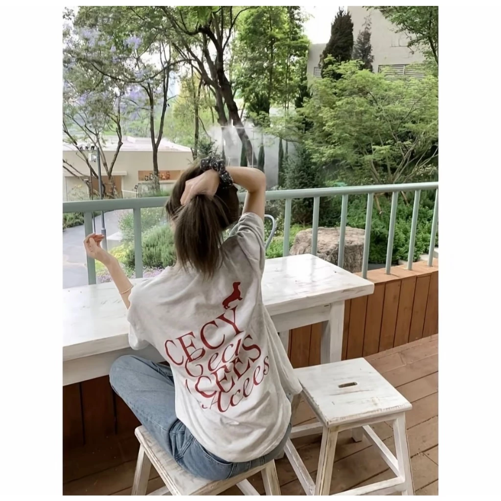 A031เสื้อยือคอตตอนสไตล์เกาหลีลายตัวหนังสือคูลๆเท่ๆ【ส่งจากไทย】📞
