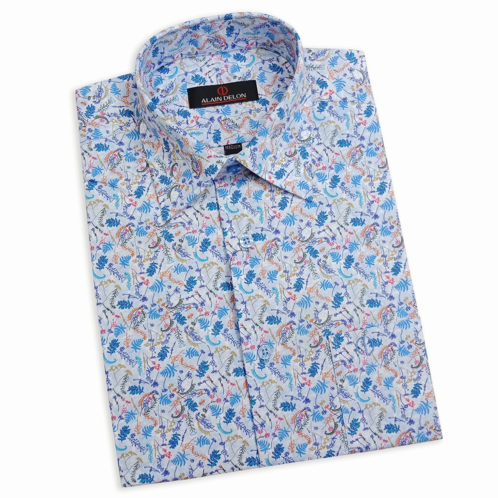 Alain Delon เสื้อเชิ้ตแขนสั้น ทรง Basic ชายเสื้อตรง รุ่น ALP389-1