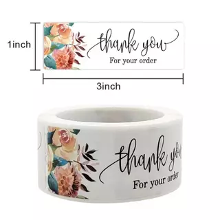 BLIVO สติ๊กเกอร์ ขอบคุณ สติ๊กเกอร์สี่เหลี่ยมผืนผ้า sticker thankyou handmade