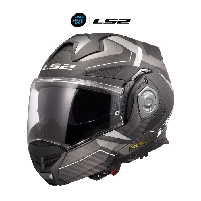 LS2 Helmets FF901 Advant X Carbon Horizon Silver Grey  - หมวกกันน็อคยกคาง