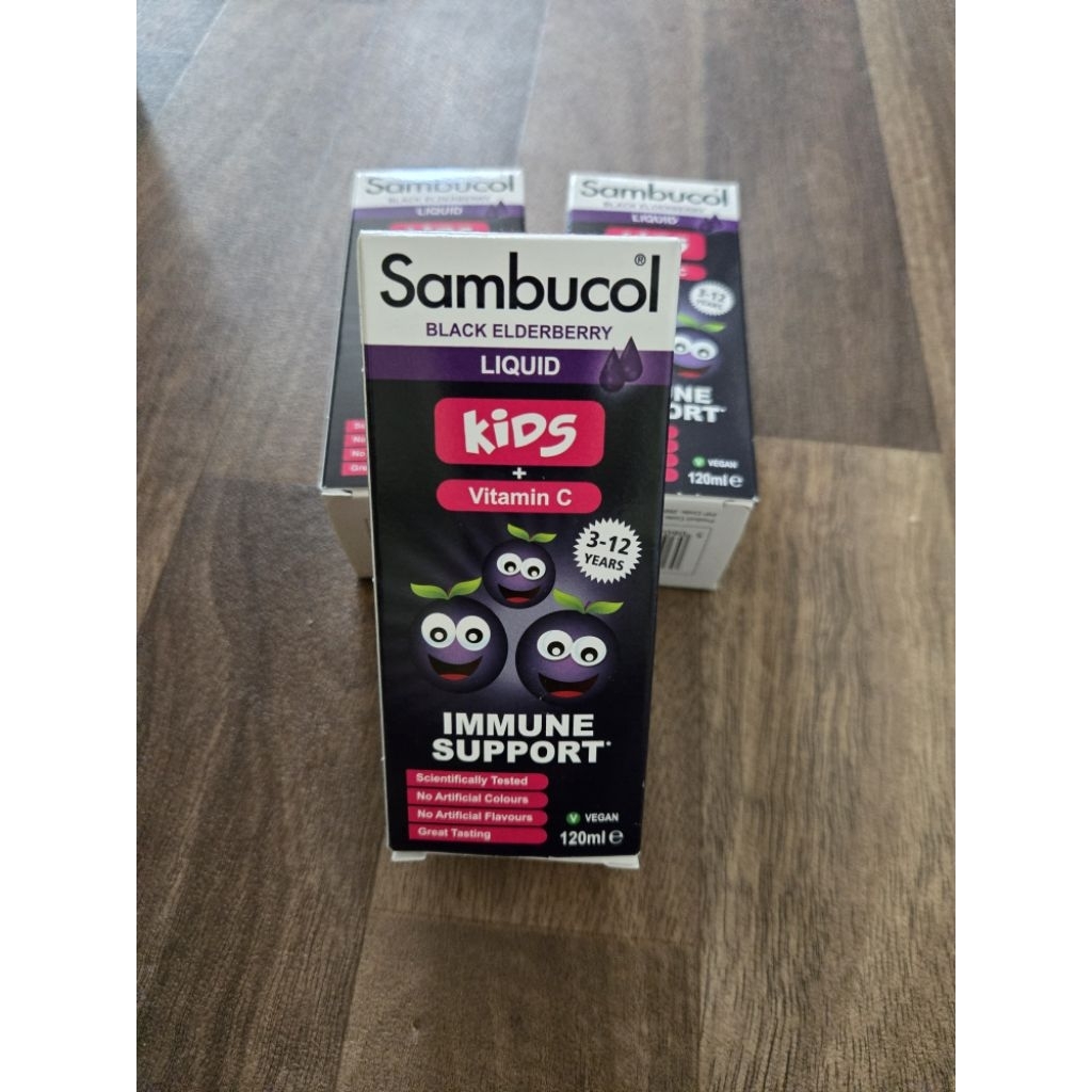 (พร้อมส่งสินค้าจาก UK หมดอายุ ปี2028) Sambucol Black Elderberry Extract for kids 120ml.