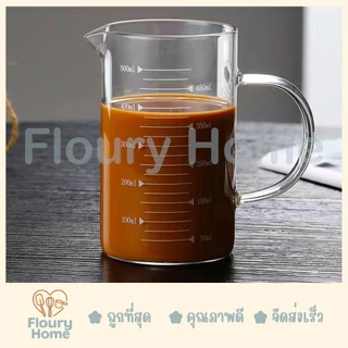 Floury Home ☁️สินค้าจากกทม.☁️ ถ้วยตวง ถ้วยตวงแก้วสเกลสีขาว/สีดำ มี 4 ขนาด 250 / 350 / 500 / 1000 ml