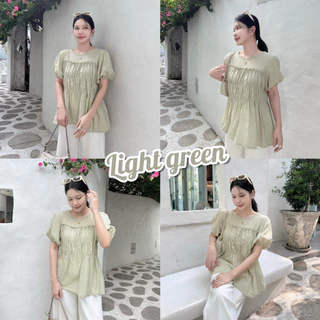 MIRA BLOUSE เสื้อดีเทลน่ารัก แขนพอง ช่วงอกเป็นสม็อคยืด ความยาวกำลังดี ผ้ามีเท็กซ์เจอร์รีดง่ายยับยาก