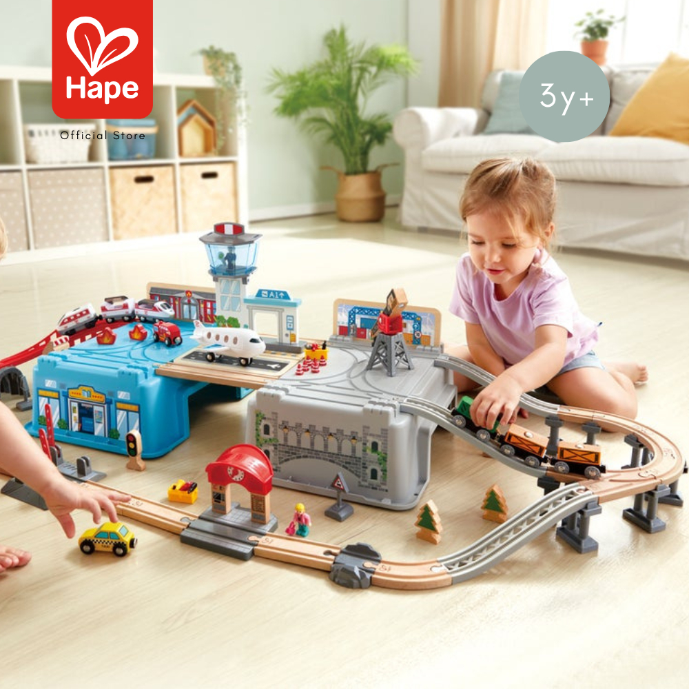 Hape Super City Scape Transport Bucket	รางรถไฟธีมในเมือง ชุดใหญ่จัดเต็ม พร้อมถังเก็บ	3Y+ รูปที่ 2