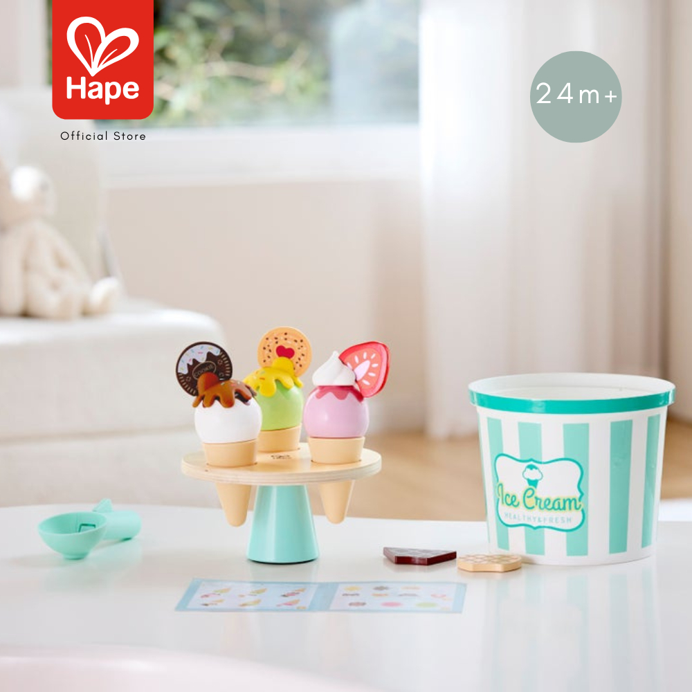 Hape - Scoop & Serve Ice Cream Set طقم الآيس كريم مع العلبة والمغرفة 24M+ صورة 7