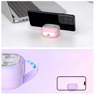 เคส Samsung Galaxy Buds4 / Buds4 Pro โปรงใส ตั้งมือถือได้ ป้องกันหาย พร้อมที่คล้อง (Model.26-9)