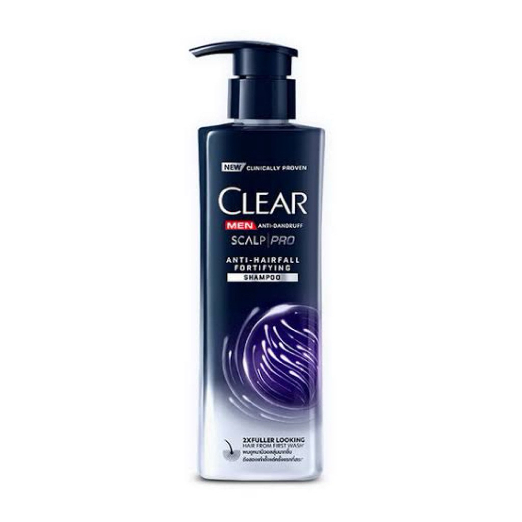 CLEAR MEN เซ็ทแชมพูลดผมร่วง ลดผมบาง เพิ่มวอลลุ่ม ยาสระผมผู้ชาย (สูตรลดผมขาดหลุดร่วง ผมบาง ) แชมพู 300 มล.