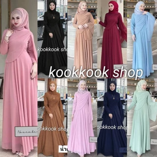 🚛ส่งฟรี+โค้ดลดสุดคุ้ม✅✅New Chiffon Collection มีอก34-48✨✨ ชุดเดรสอิสลาม ชุดเดรสมุสลิม ใบเฟิร์น ชีฟอง🔥