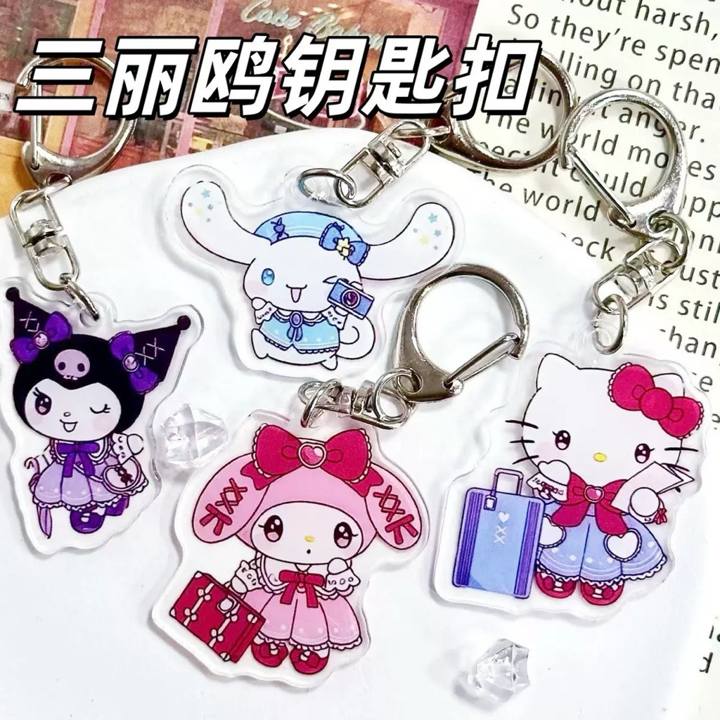 พวงกุญแจ ลาย Sanrio มีหลายลายให้เลือก อะคริลิกใส พวงกุญแจห้อยกระเป๋า