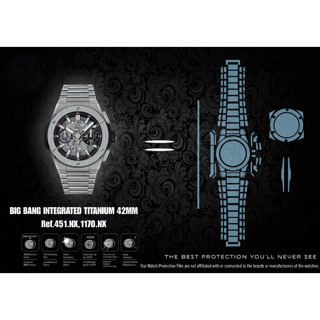 ฟิล์มป้องกันรอยนาฬิกา Watch Protection Film for HUBLOT BIG BANG INTEGRATED TITANIUM 42MM Ref.451.NX,
