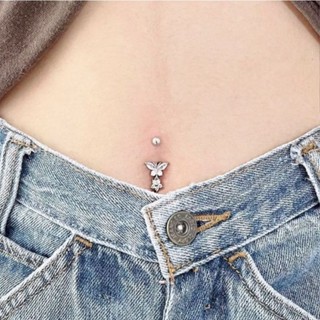 จิวสะดือ 🦋ผีเสื้อห้อยจี้🦋 สเเตนเลสเเท้ 316L ใส่อาบนํ้าได้ คน…