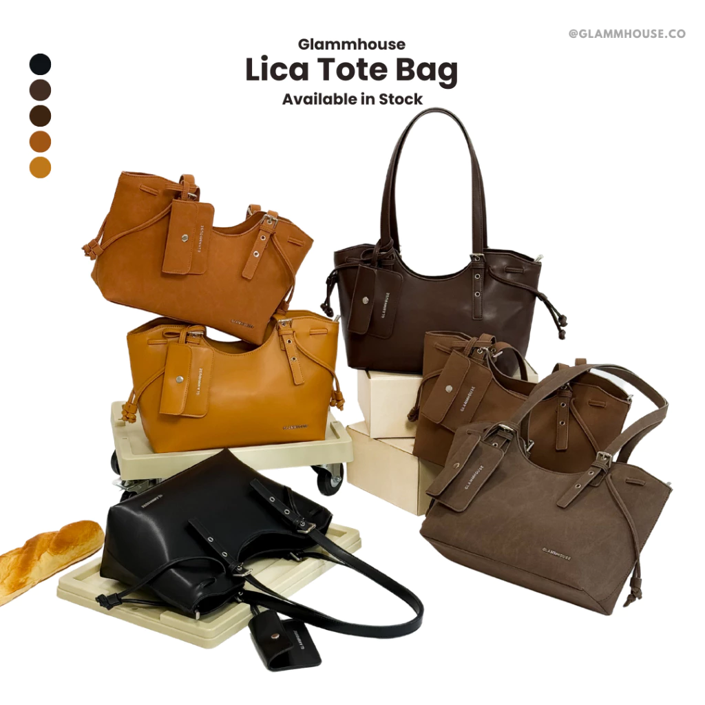 Glammhouse – Lica Bag กระเป๋าทรง Tote แข็งแรงอยู่ทรง สายกระเป๋าสามารถปรับระดับได้ 3 ระดับ