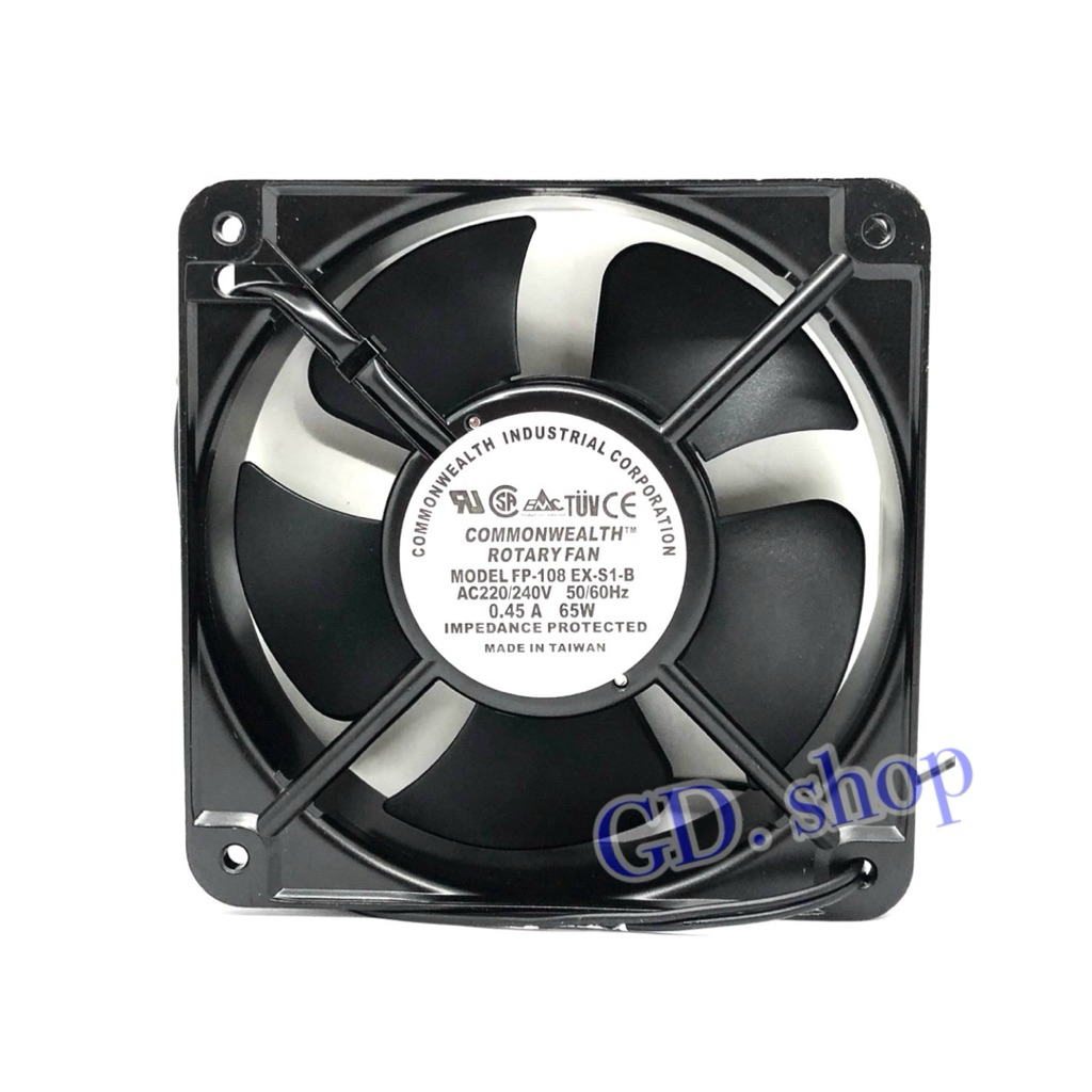 พัดลม 7นิ้ว Model : FP-108 EX-S1-B AC220-240 50/60Hz 0.45A 65W (180x180x60 mm.)