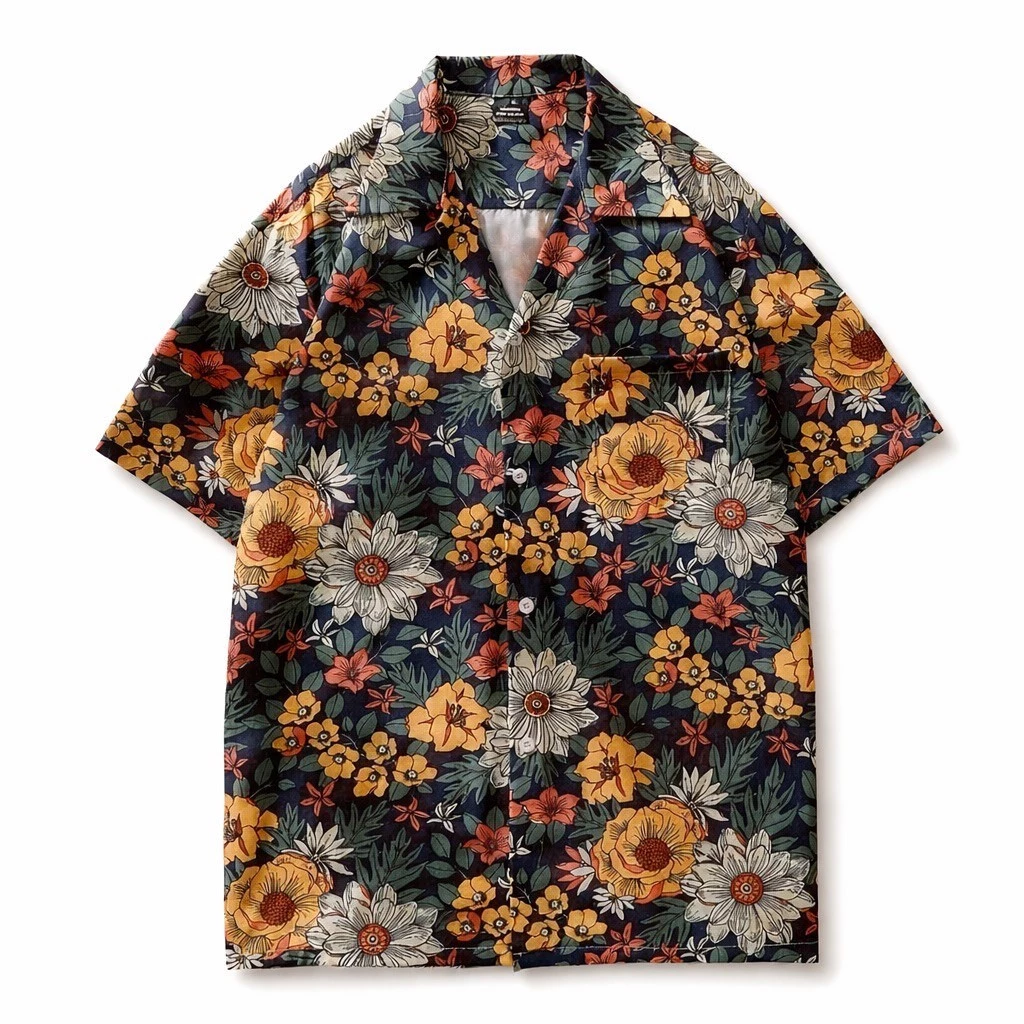 เสื้อเชิ้ตลายดอกวินเทจ แขนสั้น คอปก thumbnail 3