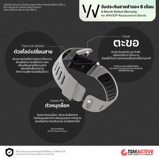 [5.0] WHOOP 5.0 SportFlex Band สายสำรองซิลิโคนสำหรับ WHOOP 5.0 (รับประกัน 6 เดือน)