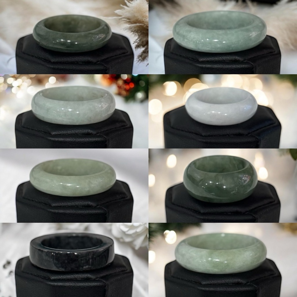 TJ-259 แหวนหยก หยกพม่า เสริมดวง เสริมสิริมงคล เสริมโชค หยกแท้ เครื่องประดับแหวน
