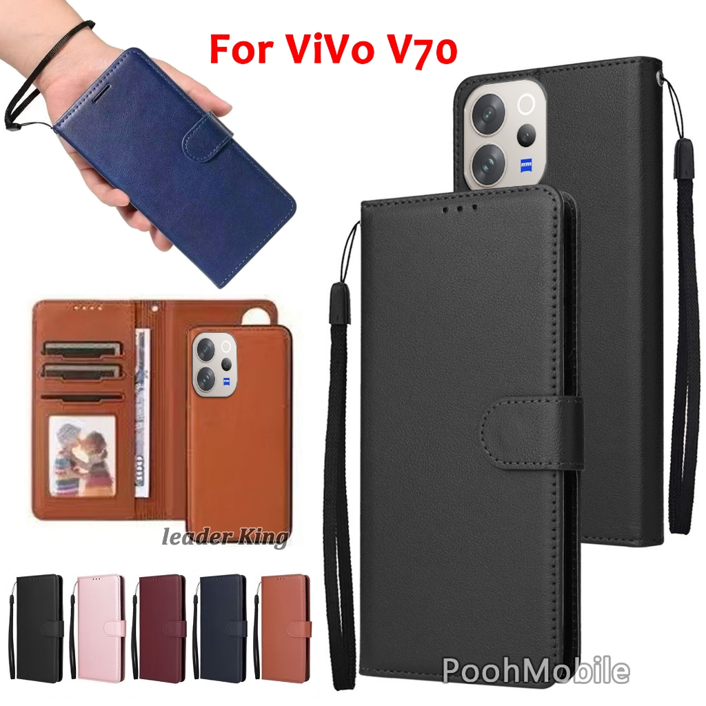 เคสฝาพับ ล็อค แถมสาย สำหรับ VIVO V70 Y05 Y21D Y31 Y11D Y15S Y01 V23 V23E V25 T1X Y76 Y75 Y74 Y21 Y33