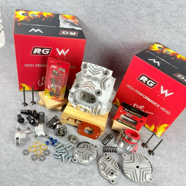 ฝา4วาล์วRG W125 18/21-25/28ตัวใหม่ล่าสุด2025 V.3จัดเต็มชุดใหญ่คุ้มสุดกระเดื่องDLCรีเทนเนอร์ไทเทเนียมบ่าหลอด+บ่าทองแหลือง