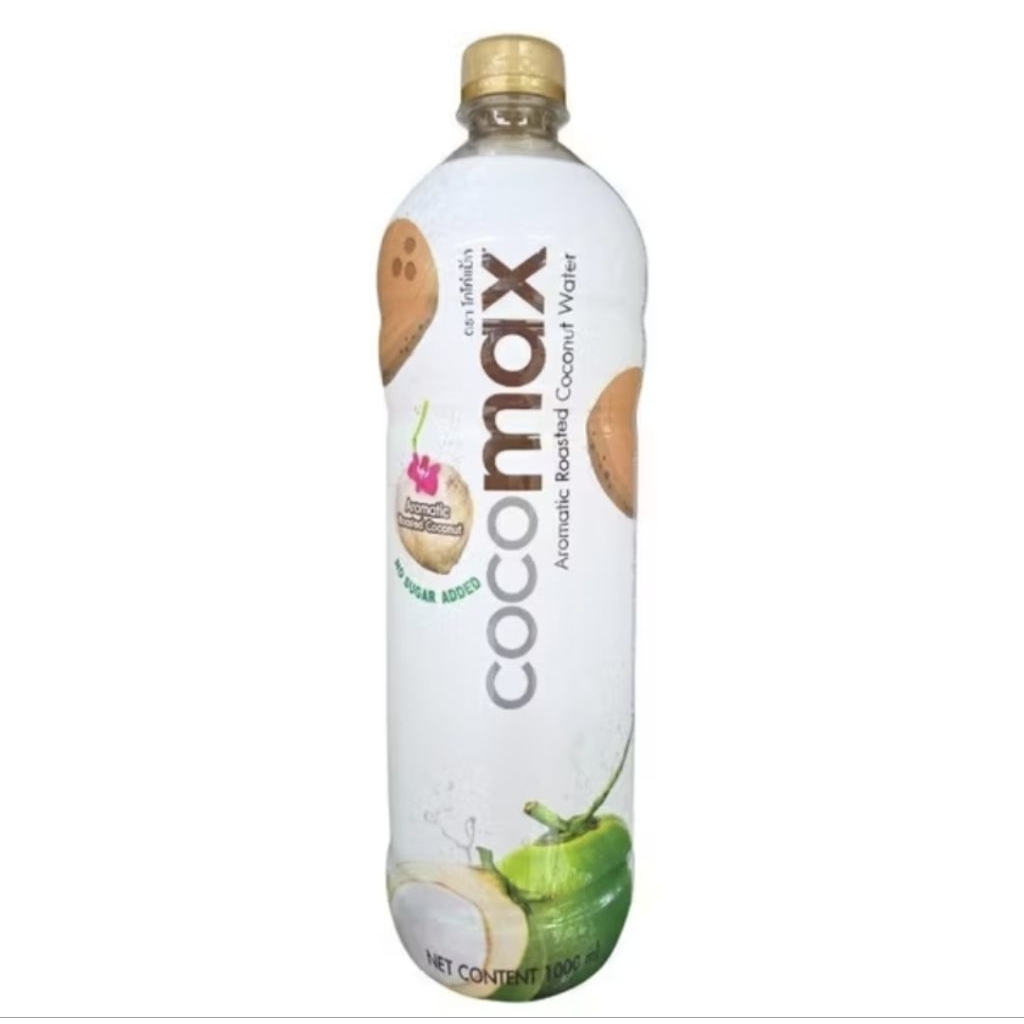 น้ำมะพร้าวเผา coco max โคโค่แมค น้ำมะพร้าวแท้100% ไม่ใส่สารกันบูด ไม่เติมน้ำตาล 1ลิตร