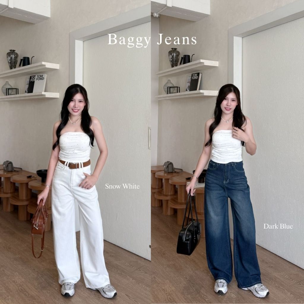 Beberlin กางเกงยีนส์ ขากระบอกใหญ่ ทรงแบ็คกี้ รุ่น Baggy Jeans / No : 1007 รูปที่ 4