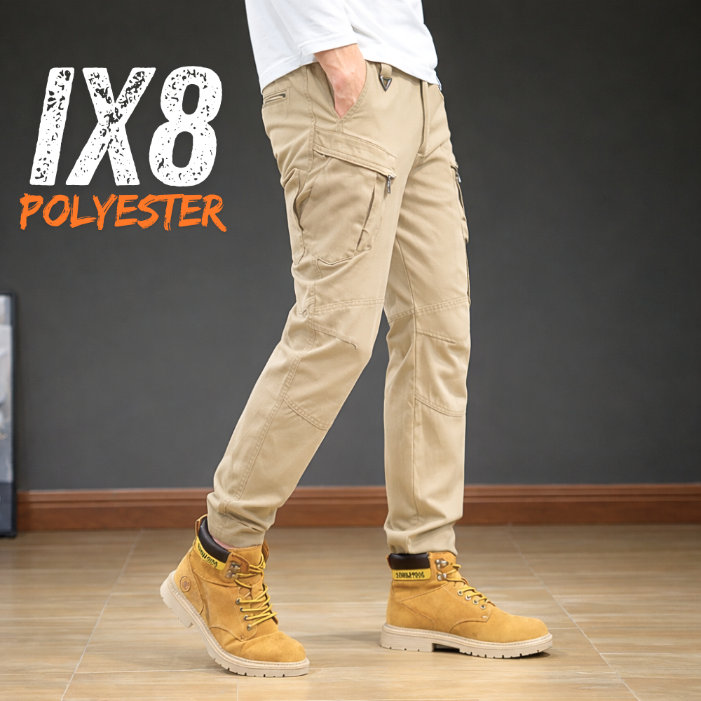 IX8 กางเกงคาร์โก้ กางเกงยุทธวิธี ผ้ายืด สีกากี มีซับใน มีช่องกระเป๋าหลายช่อง XS-5XL