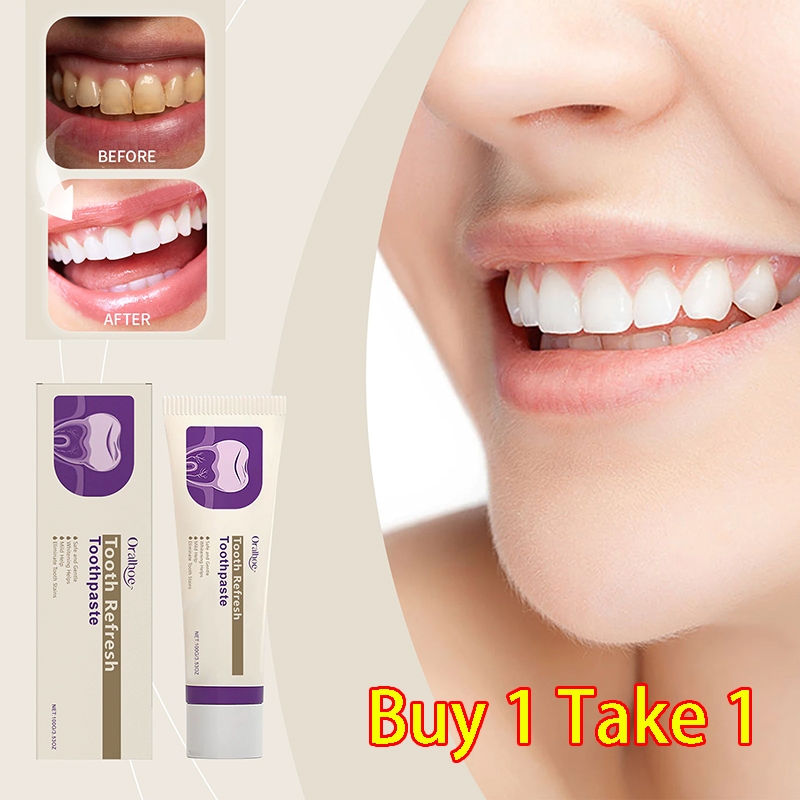 ยาสีฟัน Tooth Refresh ช่วยให้ฟันขาวขึ้น ดูแลสุขภาพช่องปาก ทำความสะอาดคราบสกปรกอย่างอ่อนโยน และช่วยให