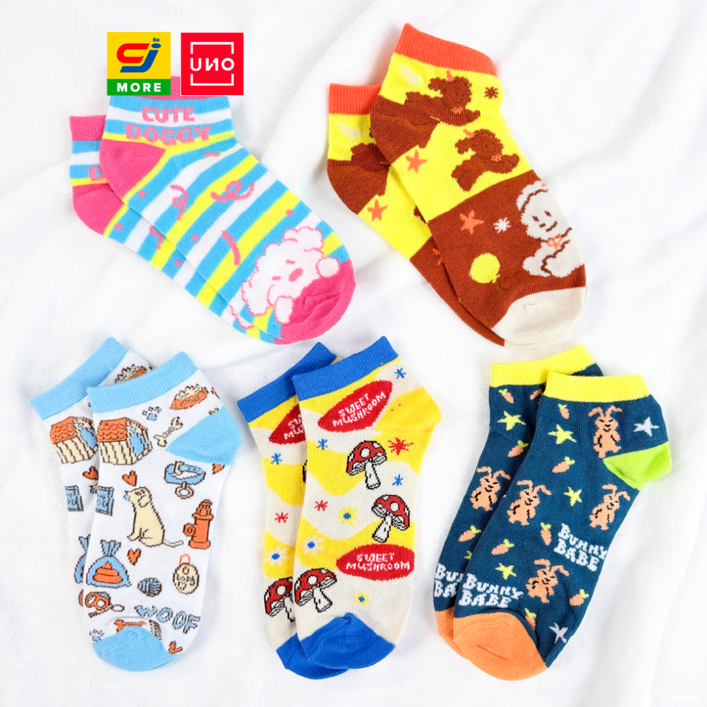UNO ถุงเท้าข้อสั้น แพ็ค 3 คู่ (คละเซ็ตให้) รุ่น 049