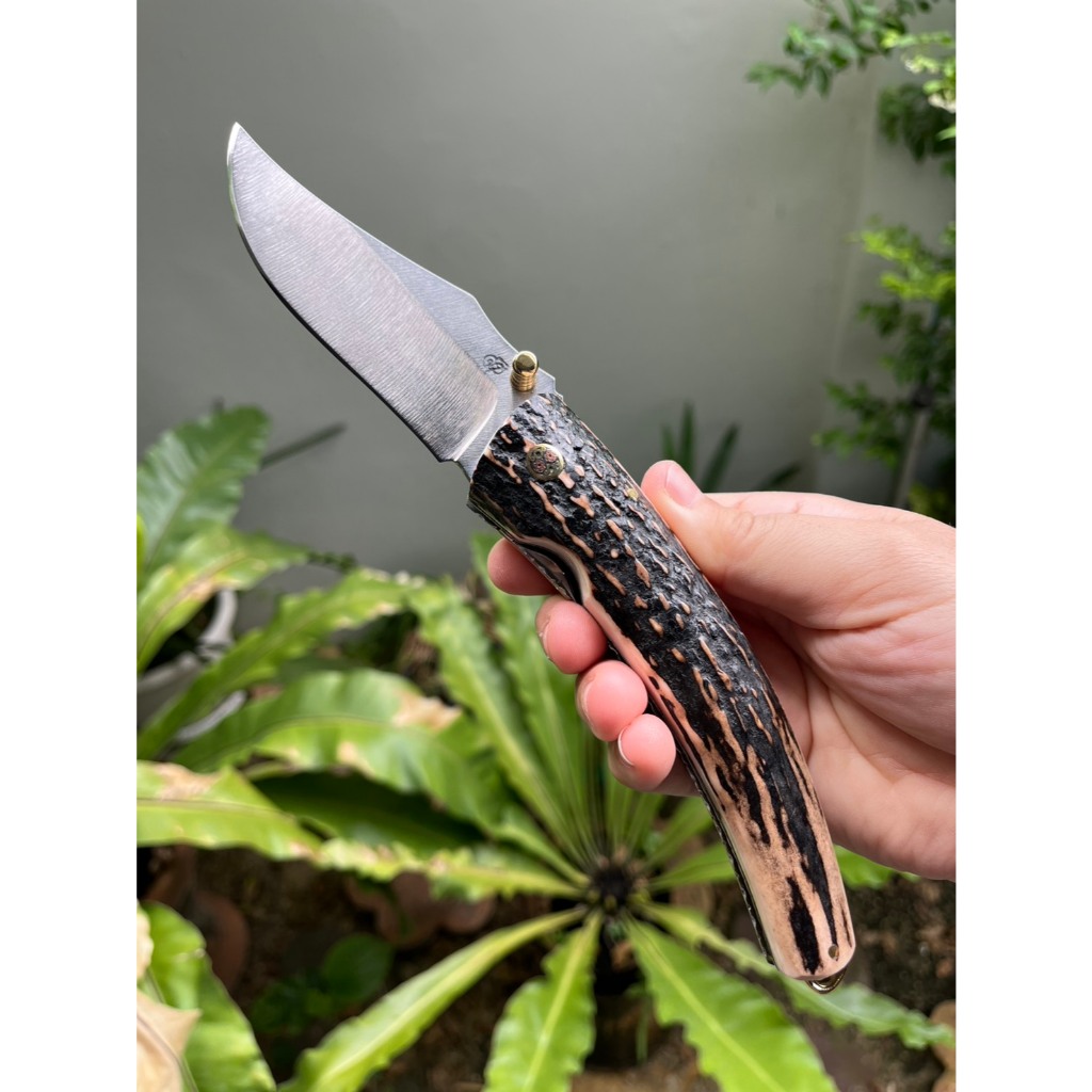 มีดพับ โบวี่ Bowie folding pocket knife มีดแคมป์ ใบ 4.2’’ เหล็ก 440C German ต้านสนิม Liner Lock ด้าม