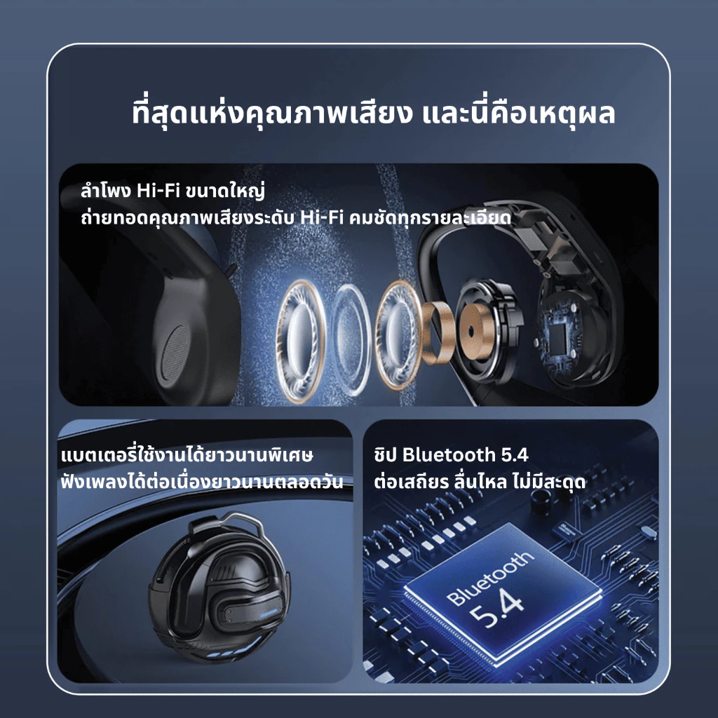KiiP X8 หูฟังบลูทูธ 5.4 ไร้สาย เกมมิ่ง HiFi thumbnail 4