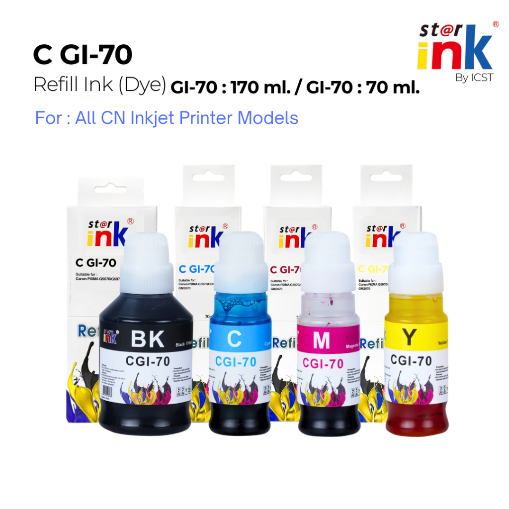 StarInk หมึกเติม GI-70 เครื่องปริ้น Canon PIXMA GM2070, G5070, G6070, G7070