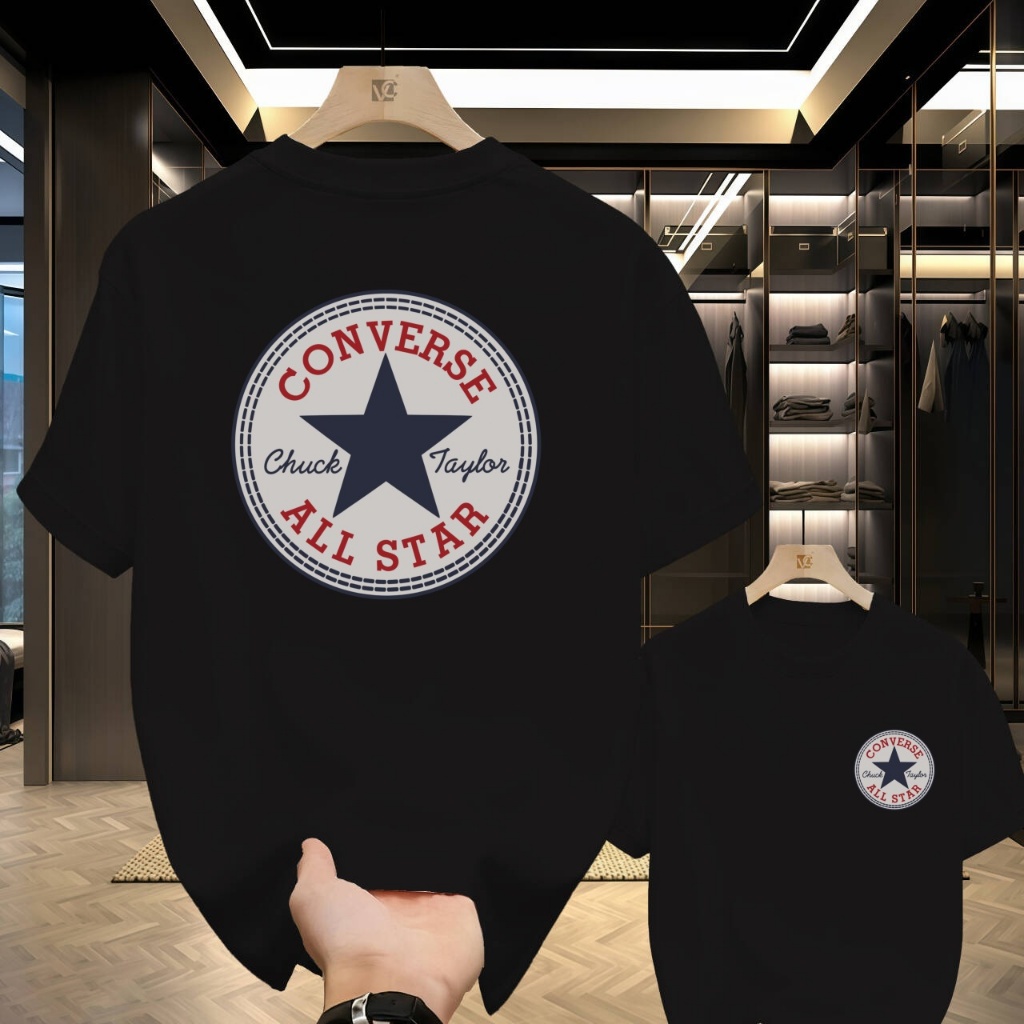 เสื้อยืดแขนสั้นคอกลมคลาสสิกสำหรับผู้ชาย Converse สัญชาติอเมริกัน 🇺🇸