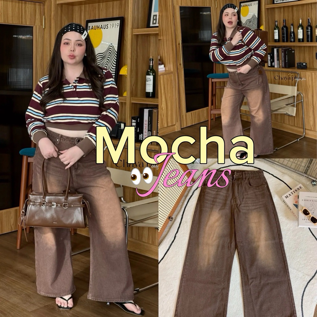 Mocha Jeans 🤎🧺🍓👀🥨  กางเกงยีนส์ขากระบอกใหญ่พิเศษ buggy jeans งานสั่งตัดพิเศษสาวอวบ
