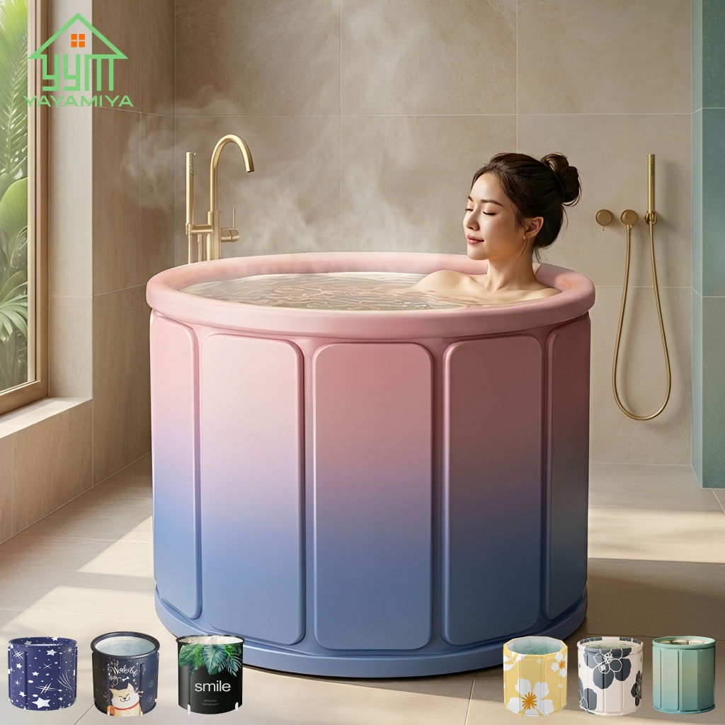 YYM อ่างอาบน้ำลายดาว ถังอาบน้ำ เด็กพับได้/อ่างแช่น้ำสำหรับผู้ใหญ่/เด็กพับได้ อ่างสปา อ่างซาวน่า สำหรับผู้ใหญ่