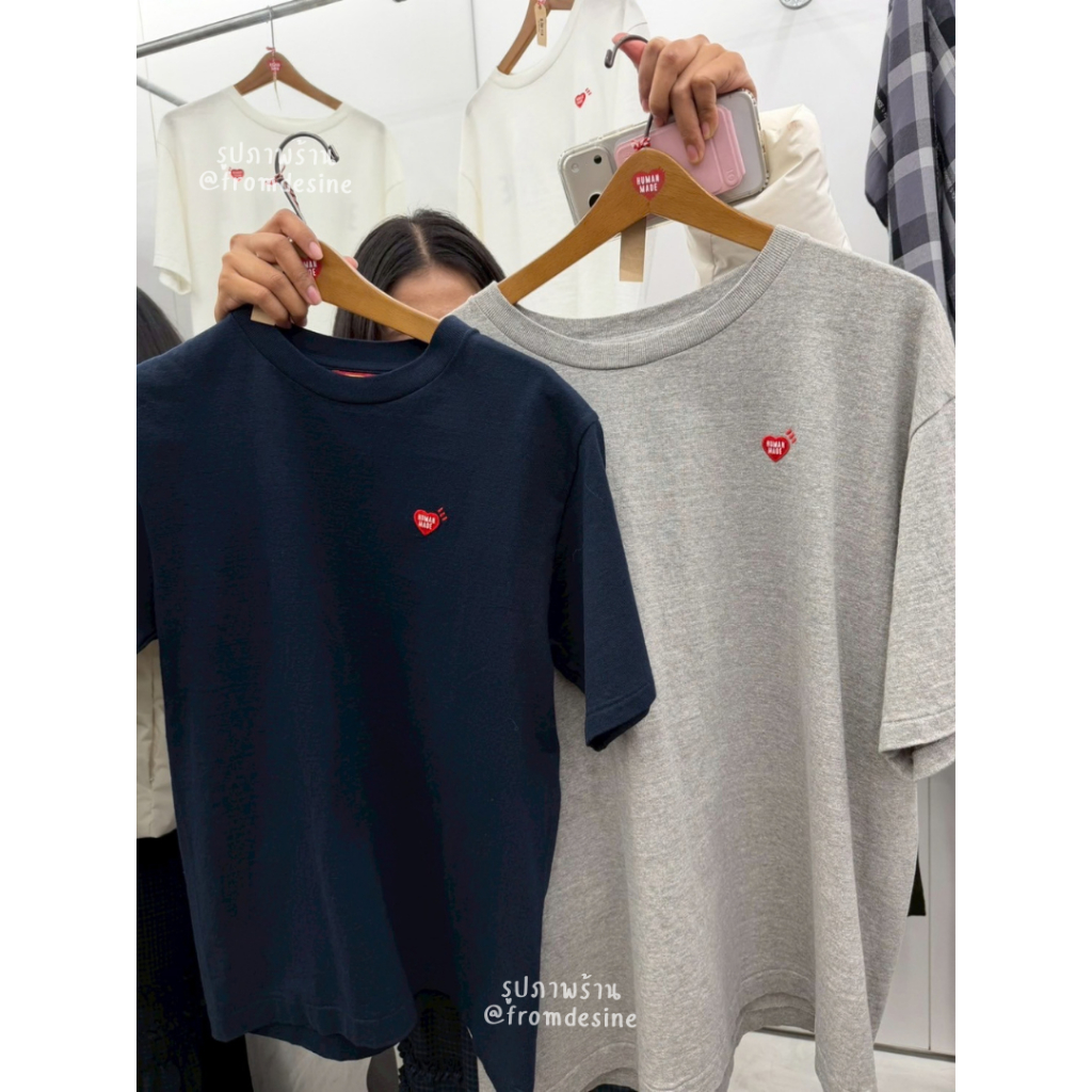 [ พร้อมส่ง] HUMAN MADE HEART LOGO EMBROIDERED T-SHIRT SHOP JP 🇯🇵