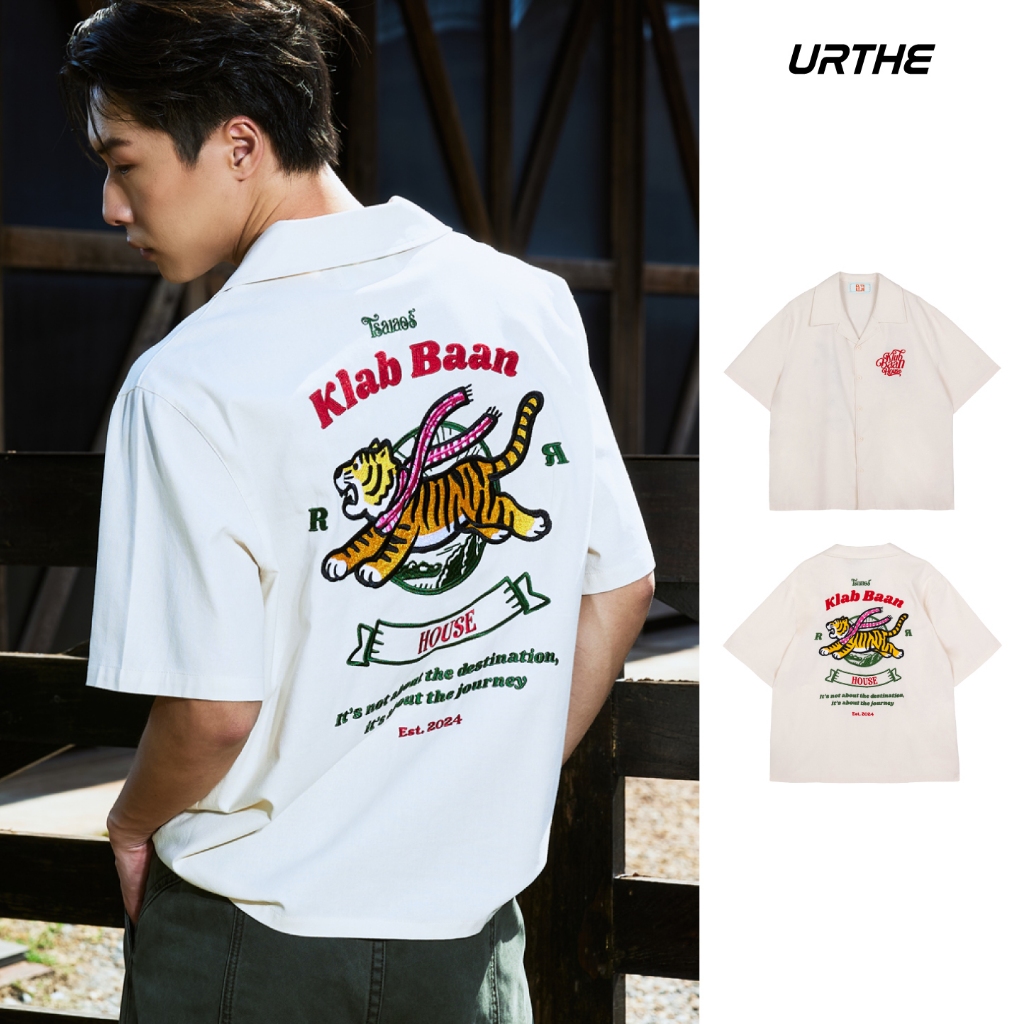 URTHE - เสื้อเชิ้ต Oversize รุ่น RUN TIGER RUN SHIRT - Col. ROLLOR KLUB BAAN HOUSE