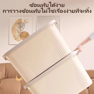 AIMO กล่องเก็บของพลาสติก กล่องเก็บของ กล่อกเก็บของเล่น มีหูหิ้วมีฝาปิด เอนกประสงค์ กันน้ำและกันฝุ่น ประหยัดพื้นที่