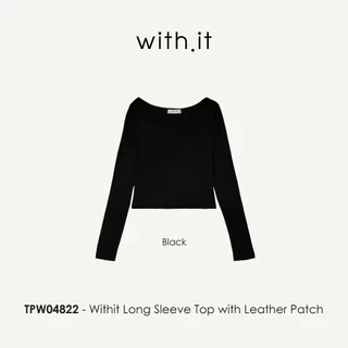 Withit Long Sleeve Top with Leather Patch เสื้อยืดแขนยาว - TPW04822
