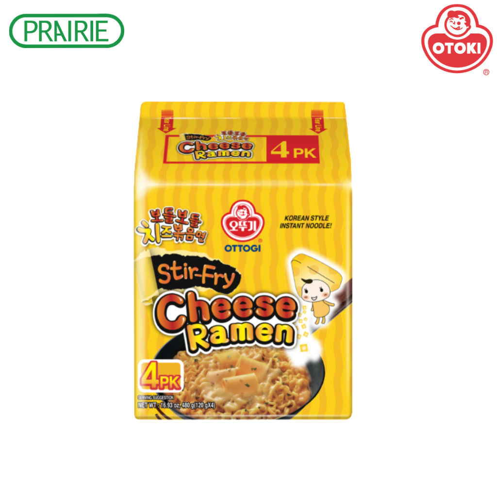 โอโตกิ สเตอร์ฟราย ชีส ราเมง 120 กรัม (รุ่นแพ็ค4) l OTTOGI Stir-Fry Cheese Ramen 120g. (Pack 4)