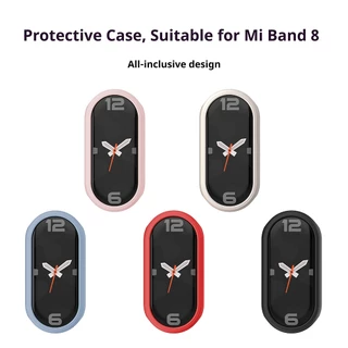 AK สายนาฬิกาข้อมือยางซิลิโคน สําหรับ Mi Band 8 Xiaomi Mi Band 9 Miband 8 SmartWatch Case Cover