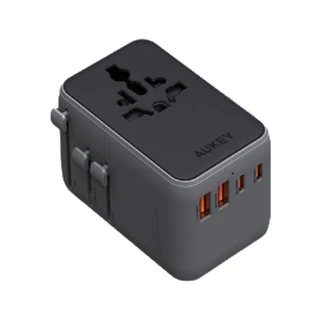 หัวแปลงปลั๊กไฟ AUKEY Globe Reel 45W GaN Universal Adapter with Retractable Cable (PA-TA13) by Banana IT