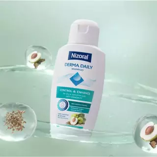 Nizoral derma daily anti-dandruff shampoo for oily & sensitive scalp แชมพู ไนโซรัล เดอร์ม่า เดลลี่ 200 ml.