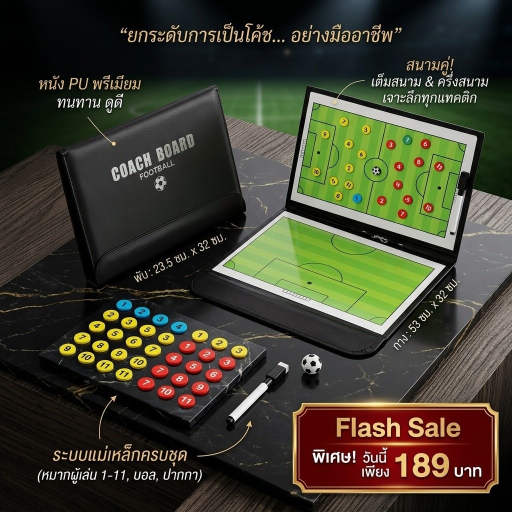 NOTA กระดานวางแผนการเล่นฟุตบอล แก้เกม วางเทคติก ฝึกสอนผู้เล่น นักกีฬา นักเรียน (พร้อมส่ง)