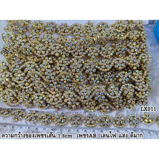 (แบ่งขาย 50cm) เพชรเส้น แถบตกแต่ง เพชรพรีเมี่ยมเล่นไฟ (ปลายเส้นไม่ต่อกัน) เพชรเส้นตกแต่งชุดการแสดง