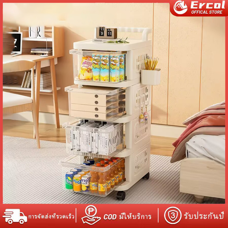 ตู้เก็บของห้องนอน ตู้เก็บเอกสาร ประเภทลิ้นชัก ชั้นเก็บของหลายชั้นพร้อมปุ่มสีสันสดใส มีล้อ เหมาะสำหรับบ้านและห้องเด็ก