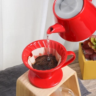 V60 แก้วดริปกาแฟเซรามิค Coffee Dripper ชงได้ 1-2 แก้ว