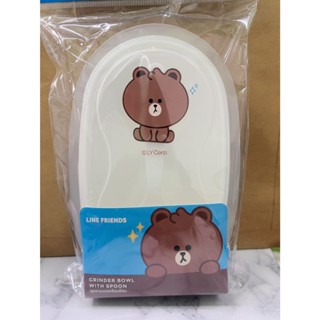 Natur ชุดชามบดอาหาร พร้อมช้อน เนเจอร์ ลาย LINE FRIENDS