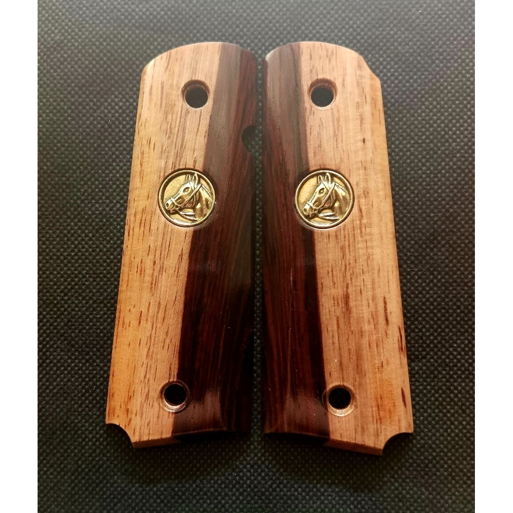 1911 grips ด้ามมีด 1911 ด้ามจับ ประกับไม้พะยูงแท้ อุปกรณ์เสริมตกแต่งสำหรับ​ 1911 ขนาดมาตรฐานพร้อมฝัง