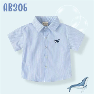 AB305 เสื้อเชิ้ตเด็กแขนสั้น เสื้อเชิ้ตออกงาน ใส่สบาย สินค้าพร้อมส่งในไทย 🇹🇭