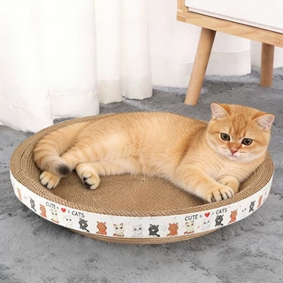 KAKU PET ที่ลับเล็บแมว ใหญ่ กระดาษลับเล็บแมว รูปอ่าง ที่นอนแมวไปในตัว ขนาด ของเล่นแมว ที่ลับเล็บแมว ที่นอนแมว 2in1